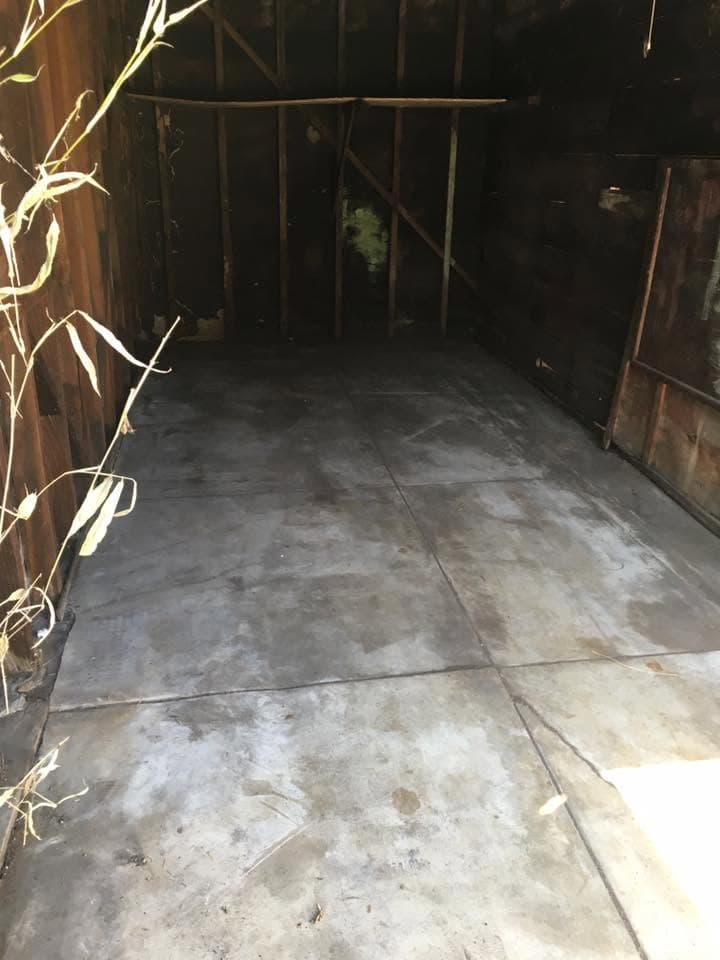Empty garage after a full cleanout