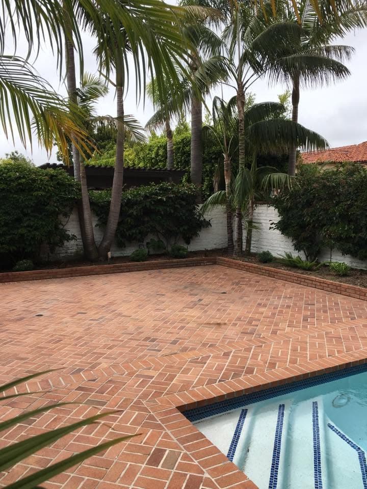 Backyard patio after a pergola removal