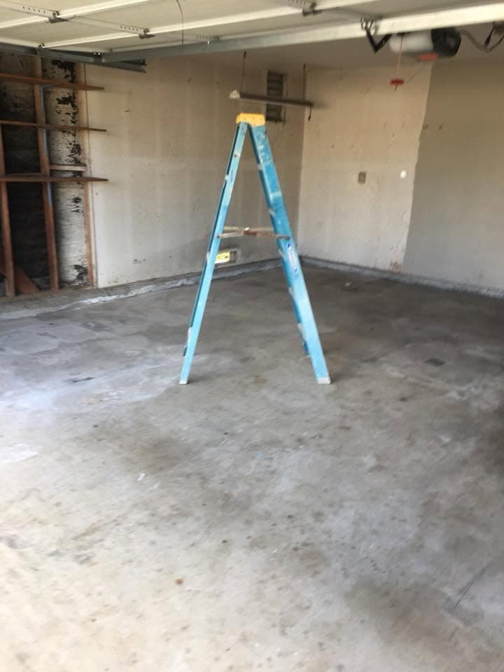 Empty garage after a cleanout