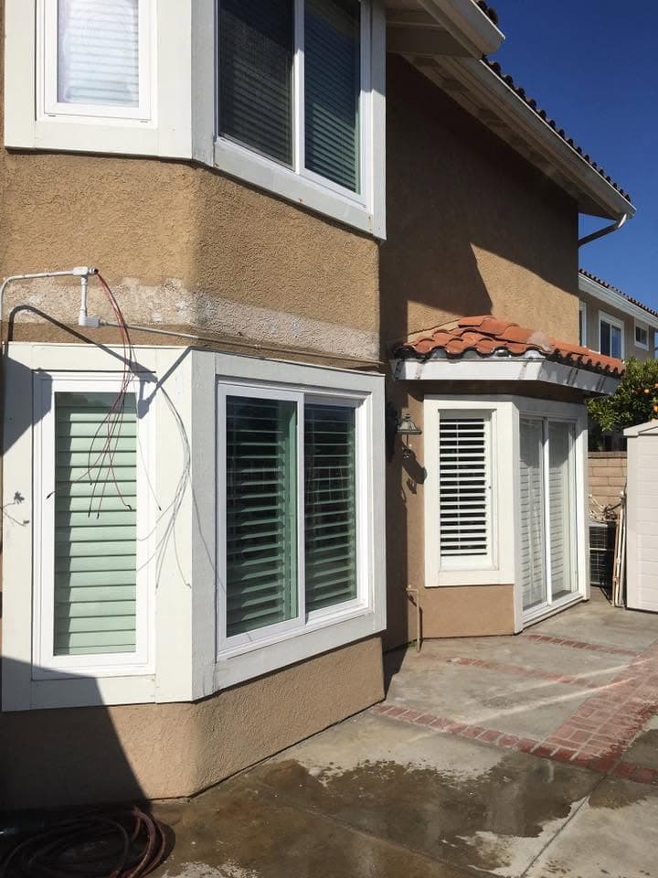 House exterior after a patio cover removal